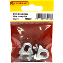 CENTURION MC69P PACK OF 2 WIRE ROPE GRIPS 6mm GALVANISED