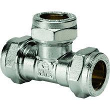 Compression Equal Tee CxCxC 15mm Chrome Plated            