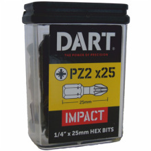 DART DDIPZ2-25 POZI IMPACT DRIVER BITS Pz2 x 25mm (PACK 25)