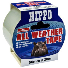 HIPPO ALL WEATHER TAPE 50mm x 20m CLEAR H18407