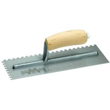 MARSHALLTOWN 701S WOODEN HANDLED NOTCHED TROWEL