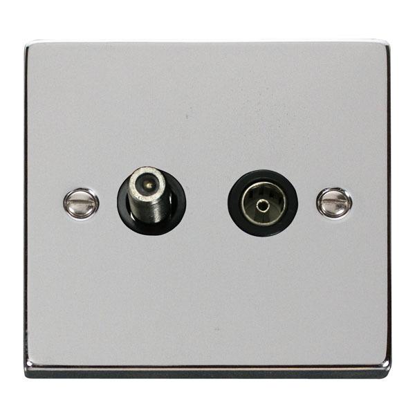 Click VPCH157BK 1 Gang Satellite & Isolated Coaxial Socket Outlet