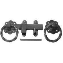 150mm 6" No 1137 BLACK TWISTED RING GATE LATCH PREPACKED 1137PP0150BK