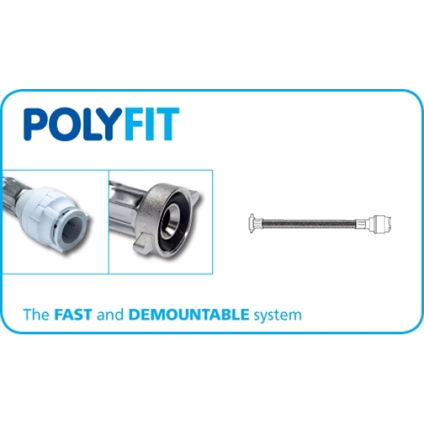 Polyfit Flexible Hose Tap Connector 15mm x 3/4" x 1000mm