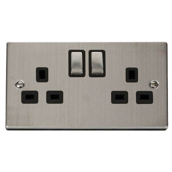 Click VPSS536BK 2 Gang 13A DP ‘Ingot’ Switched Socket Outlet