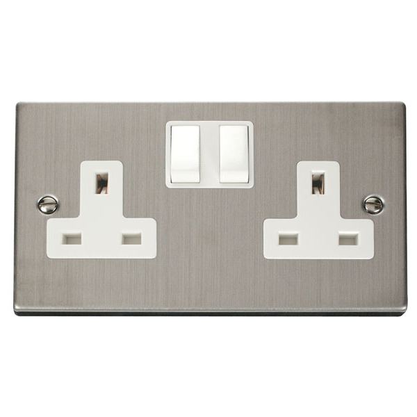 Click VPSS036WH 2 Gang 13A DP Switched Socket Outlet