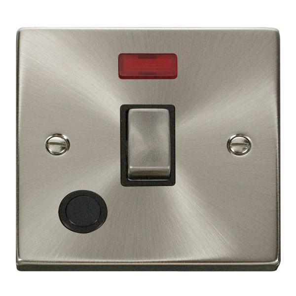Click VPSC523BK 20A 1 Gang DP ‘Ingot’ Switch With Flex Outlet And Neon