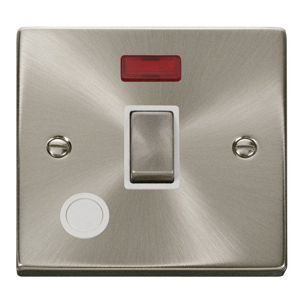 Click VPSC523WH 20A 1 Gang DP ‘Ingot’ Switch With Flex Outlet And Neon