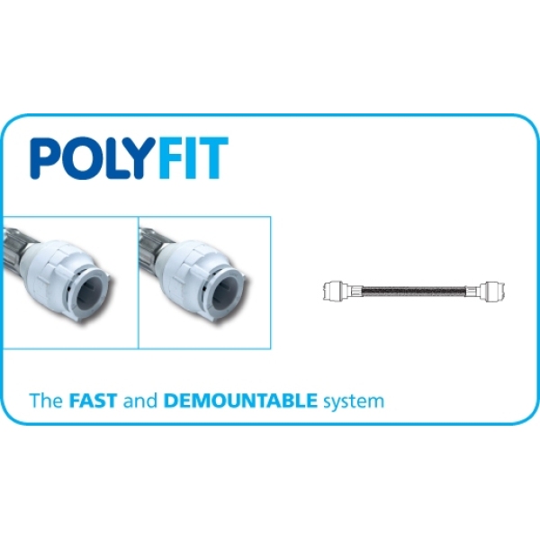 Polyfit X 2 Flexible Hose Tap Connector Metric 22mm x 22mm x 300mm