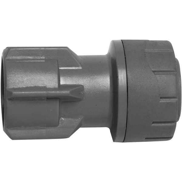 Polyplumb Hand Tighten Tap Connector (Not suitable for Central Heating) 22mm x 3/4" Grey