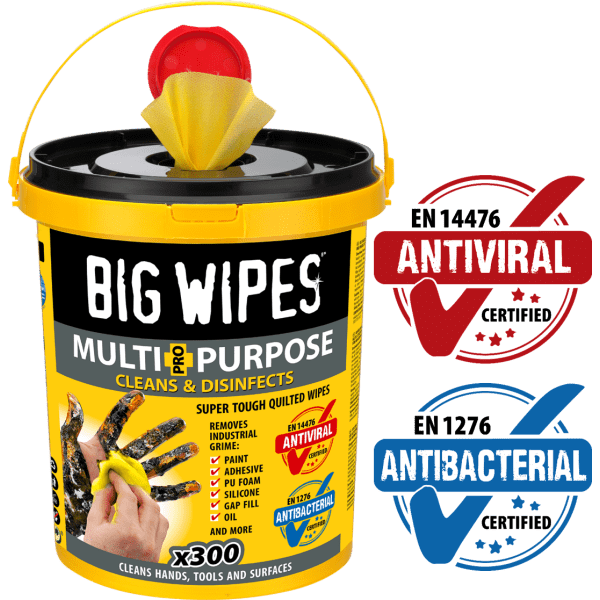 Big Wipes Multi-Purpose Pro+ Antiviral Bucket 300