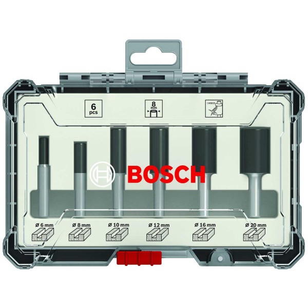 Bosch Straight Router Bit Set 6 Piece