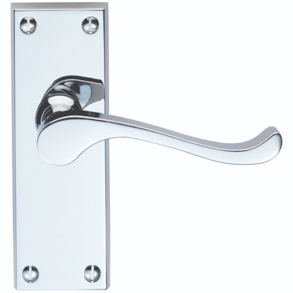 Carlisle Brass Contract Victorian Scroll Lever on Latch Polished Chrome 57mm