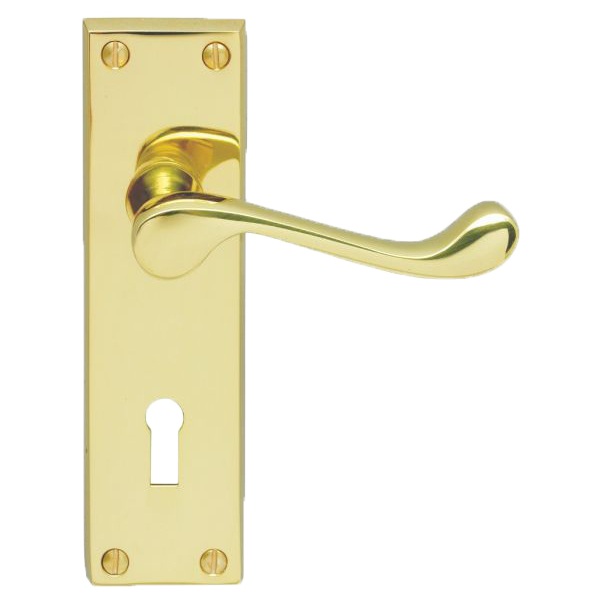 Carlisle Brass Contract Victorian Scroll Lever on Lock Polished Brass 57mm