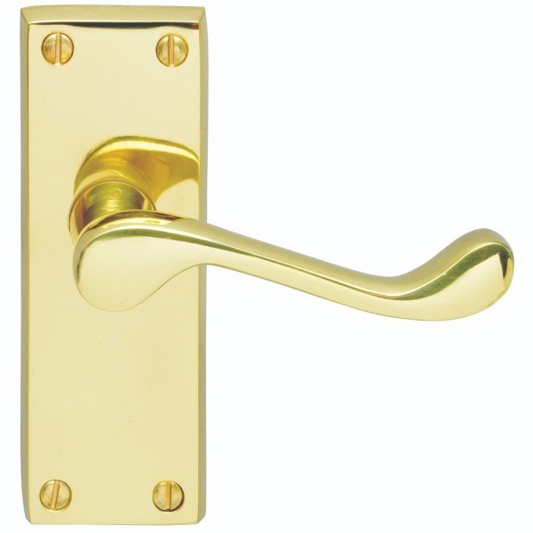 Carlisle Brass Contract Victorian Scroll Lever on Latch Polished Brass 57mm
