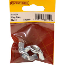 CENTURION FA296P PACK OF 2 WING NUTS M10 BRIGHT ZINC PLATED