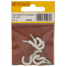 CENTURION HE38P WHITE 20mm CUP HOOKS