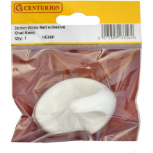 CENTURION HE98P SMALL SELF ADHESIVE OVAL WHITE HOOK