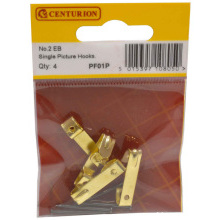 CENTURION PF01P PACK OF 4 NO.2 SINGLE PICTURE HOOKS ELECTRO BRASS