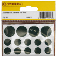CENTURION SU61P PACK OF 20 ASSORTED SELF ADHESIVE FELT PROTECTIVE PADS