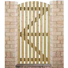CHARLTON ORC3 ORCHARD CURVED SLATTED GATE 915 x 1830mm GREEN