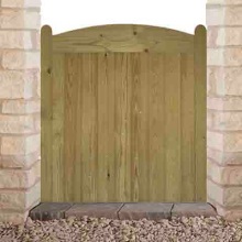 CHARLTON WELS.9X.9 WELLOW SHORT TREATED FLB SIDE GATE ARCHED TOP 900 x 900mm GREEN