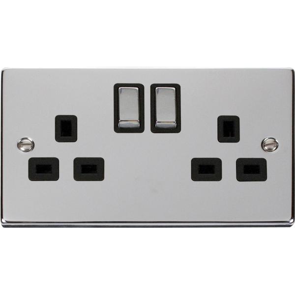 Click VPCH536BK 2 Gang 13A DP ‘Ingot’ Switched Socket Outlet