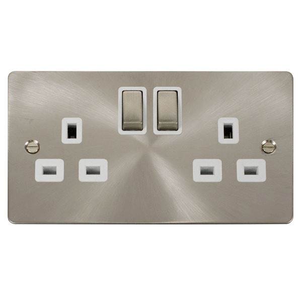 Click FPBS536WH Ingot 2-Gang 13A DP Switched Socket
