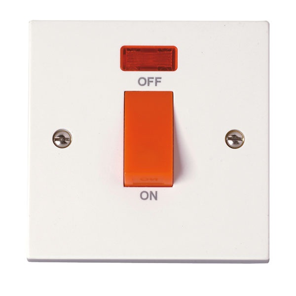 Click PRW201 45A DP Plate Switch With Neon