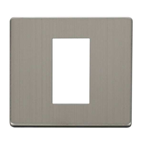 Click SCP310SS 1 Gang Plate Single Media Module Cover Plate - Stainless Steel
