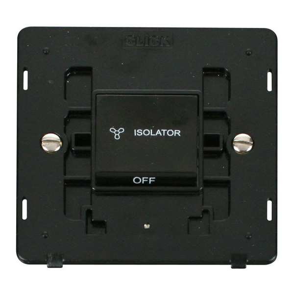 Click SIN020BK 10A 3 Pole Fan Isolation Switch Insert - Black
