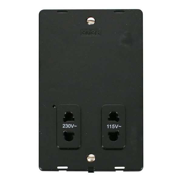 Click SIN100BK 115V/230V Dual Voltage Shaver Socket Outlet Insert - Black