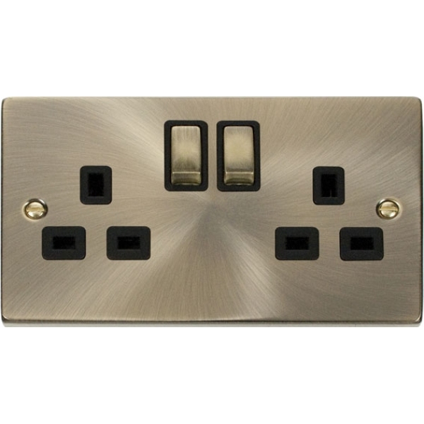 Click VPAB536BK 2 Gang 13A DP ‘Ingot’ Switched Socket Outlet