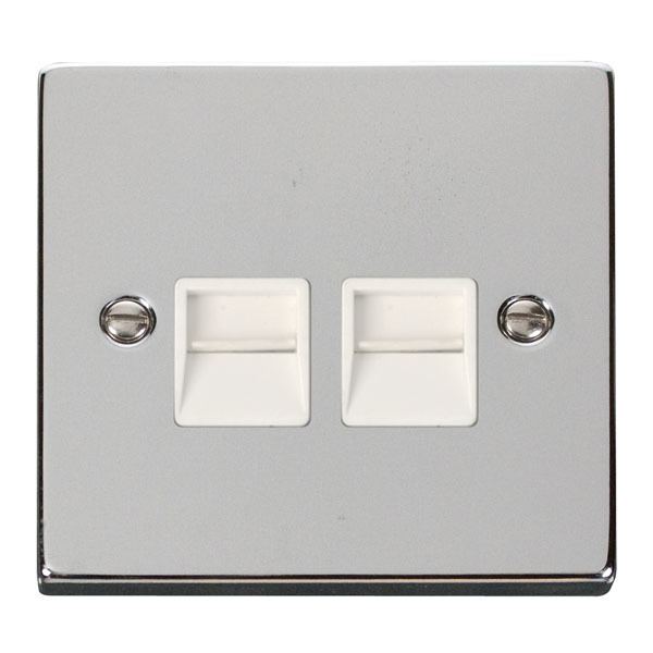 Click VPCH126WH Twin Telephone Socket Outlet Secondary