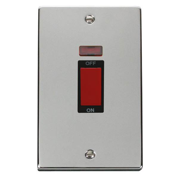 Click VPCH203BK 2 Gang 45A DP Switch With Neon