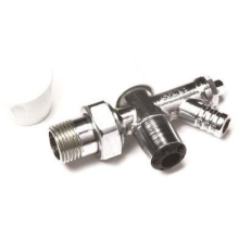 Cosmos Chrome Plated Angled Rad Valve 15mm Lockshield Comes With Drain off Chrome