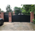 Double Driveway Gate Curved Top 3000 X 1600mm Vertical Mixed Infill Black RMG005DG-01