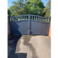 Double Driveway Gate Curved Top 3000 X 1600mm Vertical Mixed Infill Grey RMG005DG-02