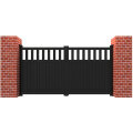 Double Driveway Gate Flat Top Partial Privacy 3000 X 1000mm Vertical Infill Black RMG014DG-01