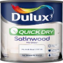 DULUX 5220147 TRADE QUICK DRYING SATINWOOD 1L PURE BRILLIANT WHITE