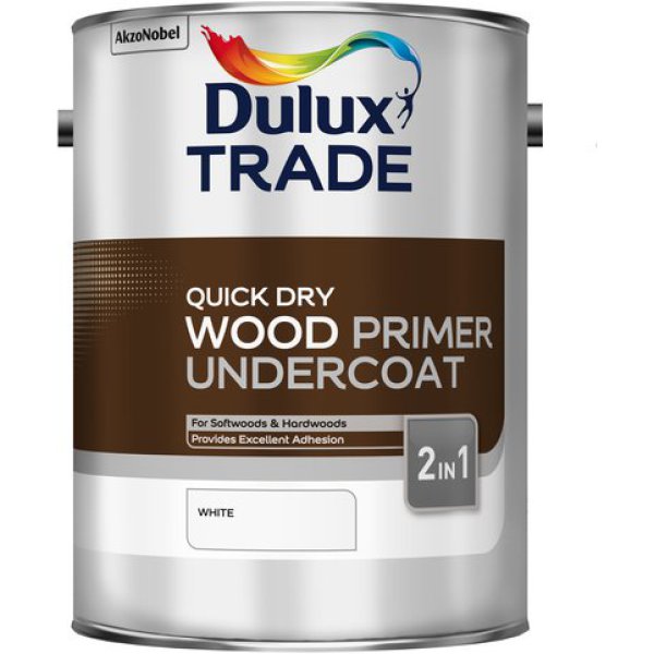 Dulux Trade Q/Dry Wood Primer Undercoat White 5ltr