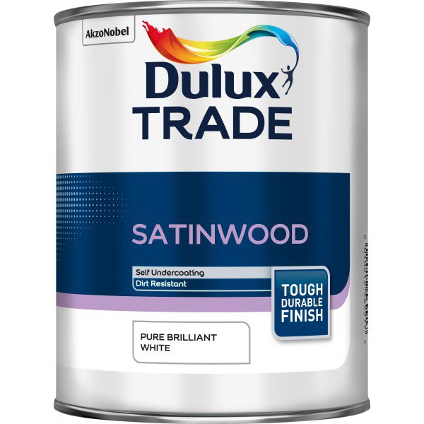 Dulux Trade Satinwood Pure Brilliant White 1ltr