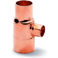 End Feed Reducing Tee Copper 22x15x22mm