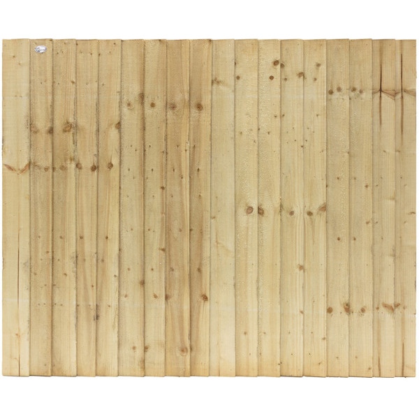 Featheredge Standard Fence Panel Green 1.5m