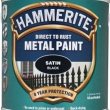 Hammerite 2.5L Satin Finish Direct To Rust Metal Paint Black