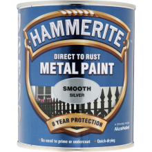 Hammerite 2.5L Smooth Finish Direct To Rust Metal Paint Silver