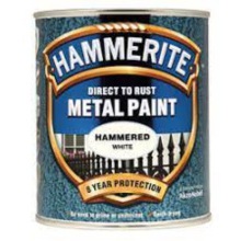 Hammerite 750ml Hammered Finish Direct To Rust Metal Paint White