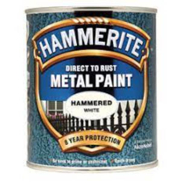 Hammerite 750ml Metal Paint Hammered White