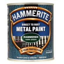 Hammerite 750ml Hammered Finish Direct To Rust Metal Paint Deep Green