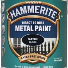 Hammerite 750ml Satin Finish Direct To Rust Metal Paint Black